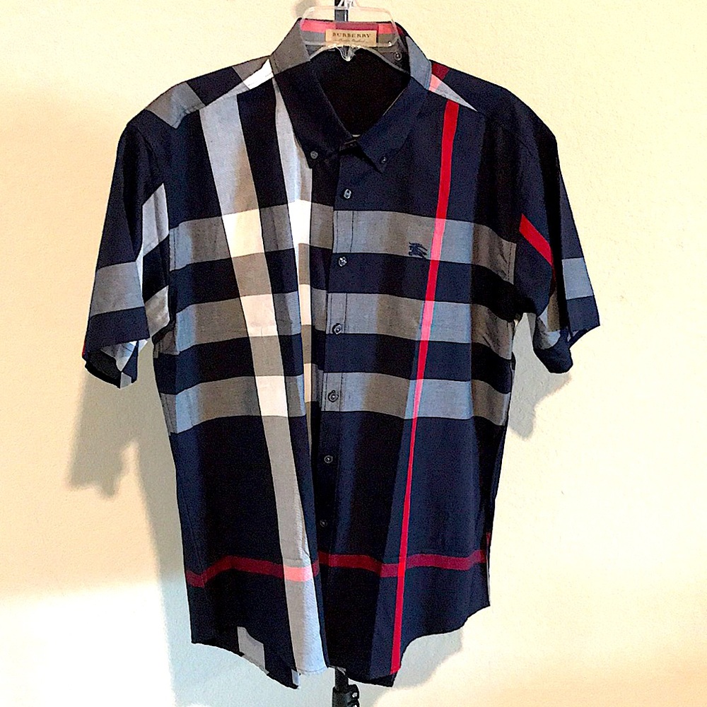 Burberry Short-sleeve Check Stretch Cotton Poplin Shirt